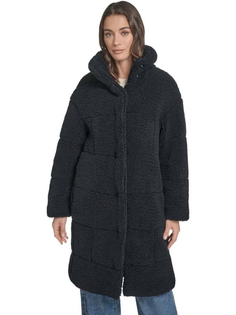 Cozy Women's Patchwork Quilted Teddy Coat | Warm Winter Outerwear, Size Options